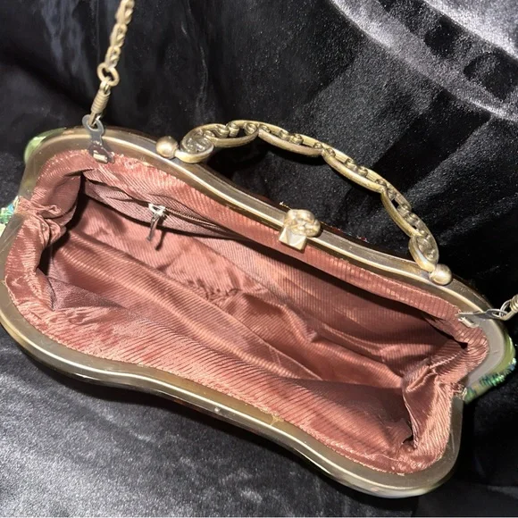 Monsoon Accessorize Clutch Bag Pink Butterfly Butterflies Embroidery 13 x 7 - Picture 8 of 13